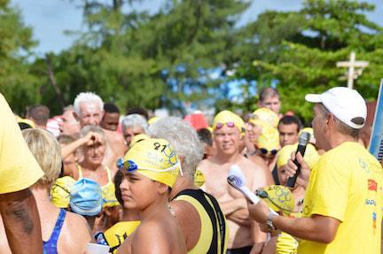 Pre-race briefing, Barbados Open Water Festival