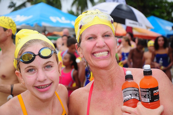 Barbados, happy after open water swim