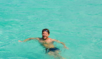 Cameron Bellamy open water swim in Barbados
