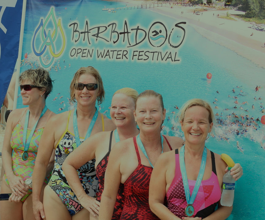 Ladies posing at Barbados Open Water Festival 2018