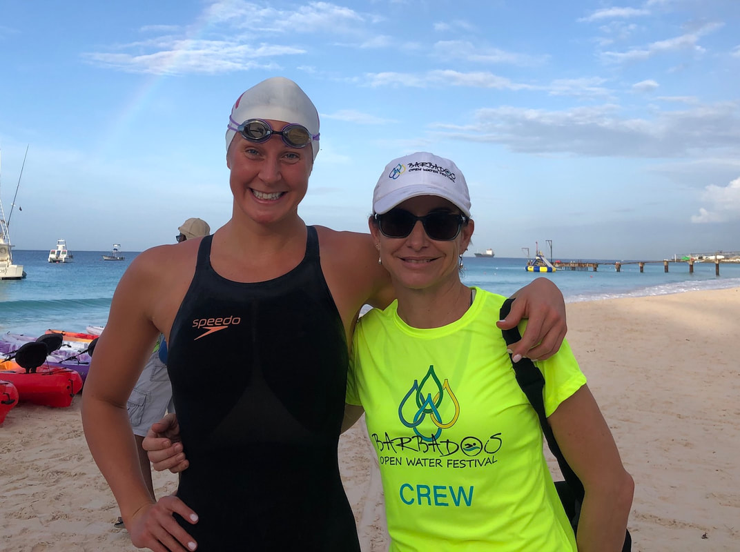Steph Horner and Kristina Evelyn at Barbados Open Water Festival