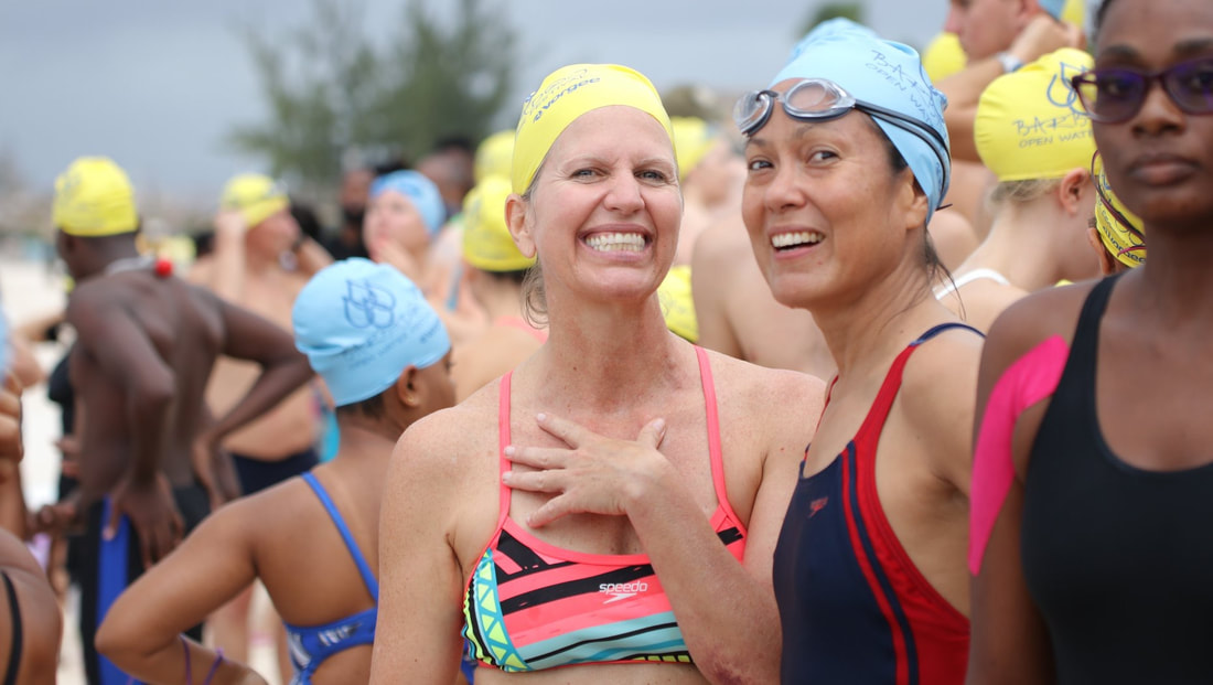 Happy swimmers - Barbados Open Water Festival