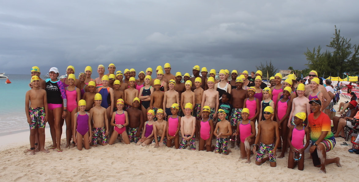 Local swim group -Saltwater Swimmers - at Barbados Open Water Festival 